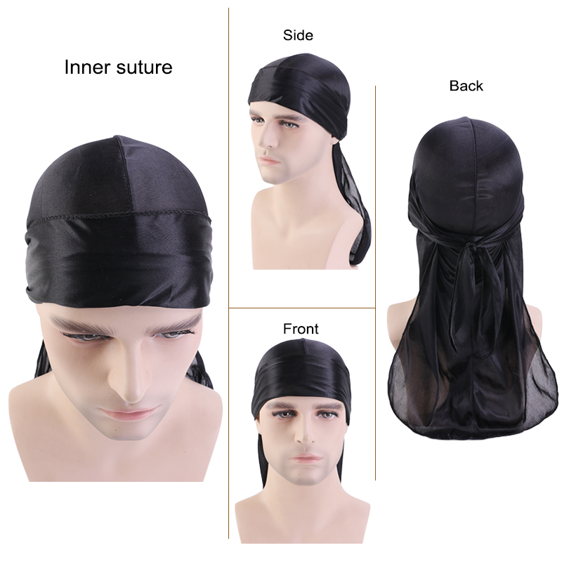 3PCS/LOT Long Silky Durag Long - Bandana Doo Rag review and price