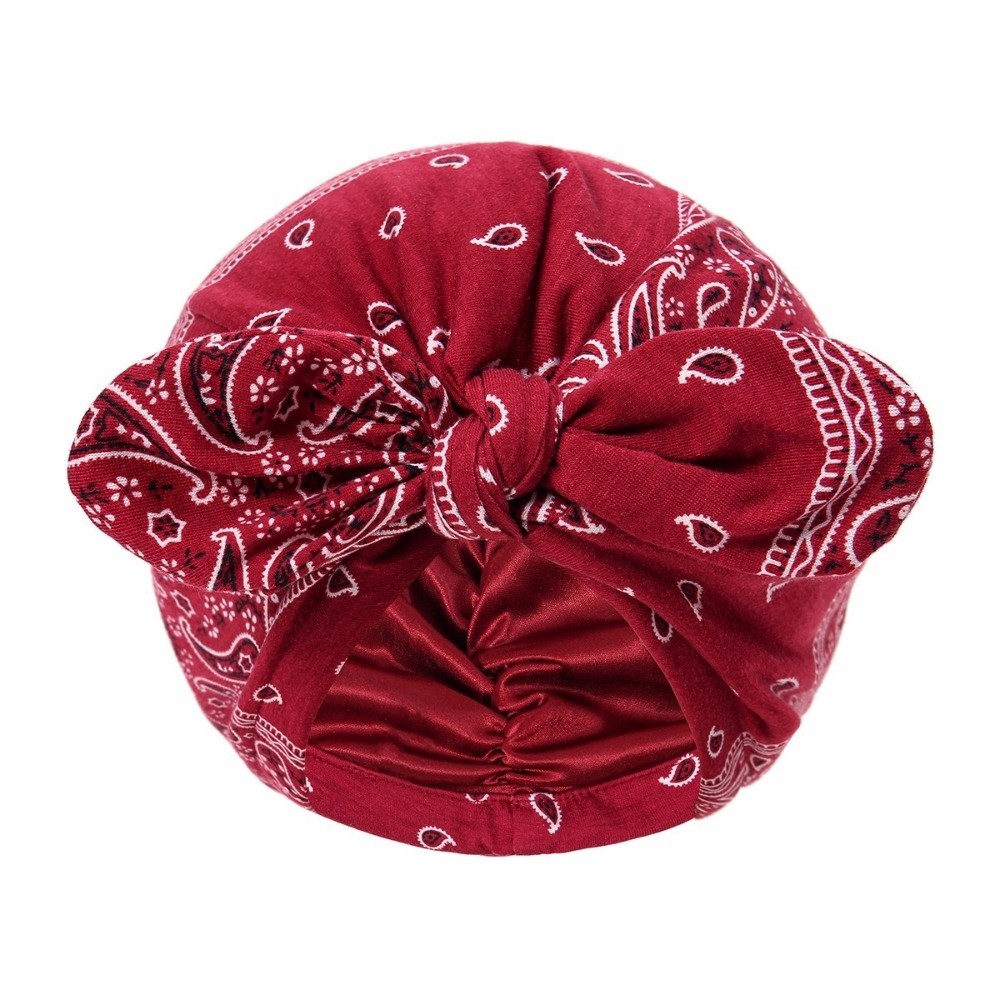 Satin Lined Bandana Turban Hat - Bow Tie Pre Tied review and price