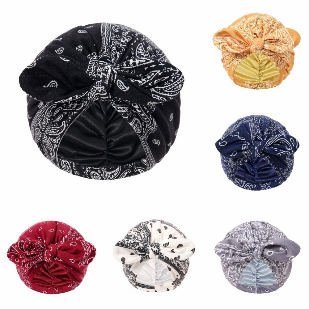 Satin Lined Bandana Turban Hat - Bow Tie Pre Tied review and price