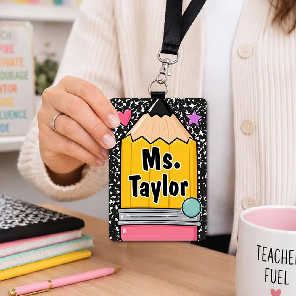 Custom Text Teacher ID Badge H - Lanyard Badge Holder review and price