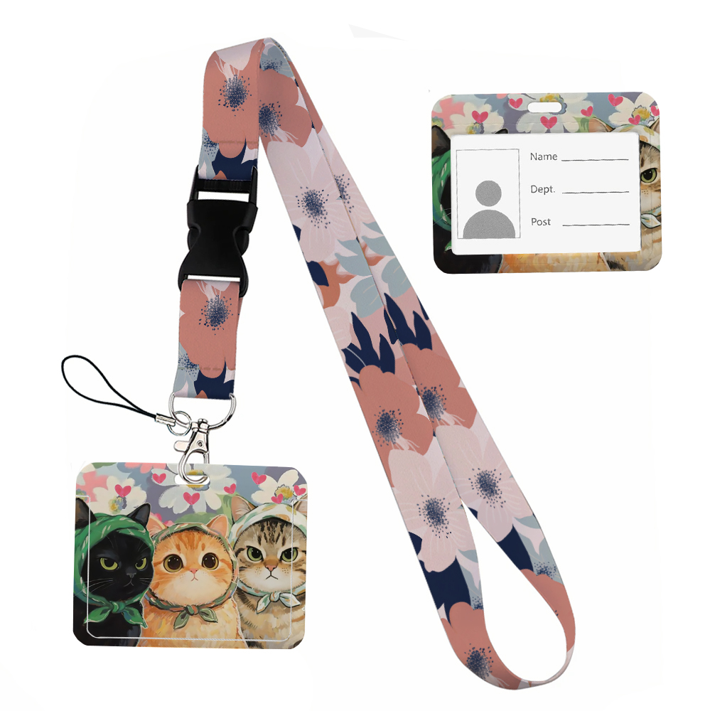 Small animals inside flowers P - Lanyard Badge Holder review and price
